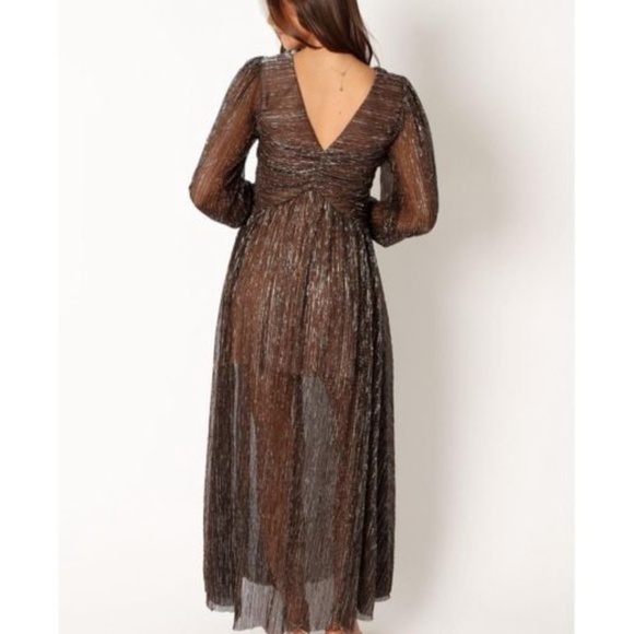 Petal & Pup Lustre Long Sleeve Midi Dress - Bronze (NWT) - Picture 5 of 5
